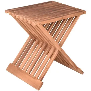 Gardenson Beistelltisch , Braun , Holz , Teakholz , Hartholz , quadratisch , eckig, X-Form , 29x44x39 cm , Sitzgelegenheit, gastro- und objekttauglich, wetterfest, UV-beständig, einfacher Aufbau , Wohnzimmer, Wohnzimmertische, Beistelltische, Beistelltische Holz