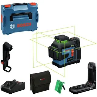 Bosch Kreuzlinienlaser GLL 12V-100-33 CG, 3 x 360°, grün, selbstnivellierend, Arbeitsbereich 100 m, IP65