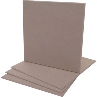 4er-Set Akustikwandpaneel HWC-L52, Wandpaneele Akustikplatten, schalldämmend 1qm Fläche 50x50cm hellbraun - Braun