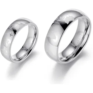 Partnerring FIRETTI "Schmuck Geschenk "LIEBE" Earth" Gr. 66, silber (edelstahlfarben), Fingerringe, Damen, 66, ohne Zirkonia, Edelstahl, 7mm, Partnerring, mit oder ohne Zirkonia (synth.)