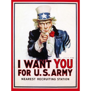 Wee Blue Coo Bumblebeaver WAR Propaganda Uncle SAM I Want You Iconic USA Vintage Poster Art Print Krieg Onkel Vereinigte Staaten von Amerika Jahrgang Kunstdruck