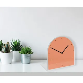 Queence Tischuhr »Helene« Tisch, Uhr, modern, geräuschlos, orange
