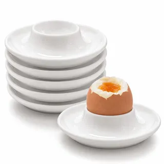 Eierbecher Keramik Stapelbar Weiß 6er Set, Eierbecher Porzellan, Egg Cup | Eierbecher Lustig, Eierbecher Stapelbar Mit Ablage Für Frühstück, Esstisch Und Camping, Easter Gift