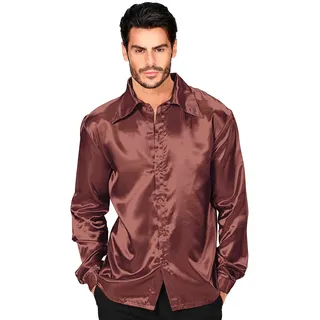 W WIDMANN MILANO Party Fashion - Discohemd 70er Jahre, Langarmhemd, Satinhemd, Fasching