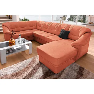 sit&more Wohnlandschaft »Savona U-Form, B: 320 cm« optional Bettfunktion, Federkern, orange