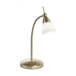 LED Tischlampe flexibel Glas in Messing dimmbar 45 cm G9 inkl. Tischleuchte