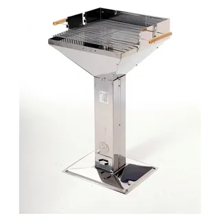 Edelstahl Holzkohle Trichtergrill Nebraska Grillfläche 48 x 46,5cm