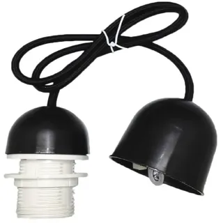 Lampenfassungs-Set mit Kabel und Rose, inklusive E27-Gewinde, 1 Meter lang und in elegantem Schwarz erhältlich. Perfekt, um jeden modernen Raum stilvoll zu beleuchten.