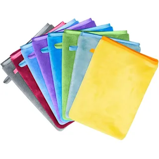 JETOP 8 Stück Mikrofaser Waschlappen Gesicht Bunt Koralle Samt Und Körper Weich Saugstark Wiederverwendbar 15x21cm Waschlappen Baumwolle Alternative Waschhandschuhe für Bad Abschminken Spa