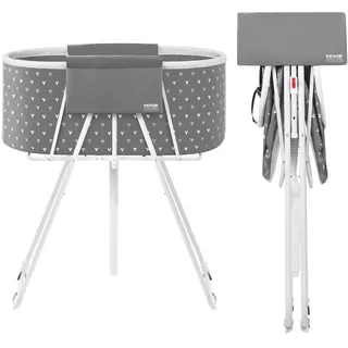 VEVOR Tragbare Hundebadewanne, erhöhte und zusammenklappbare, Haustierbadewanne mit effizienter Entwässerung, Badewanne zum Waschen und Pflegen kleiner und mittelgroßer Hunde und Katzen, grau