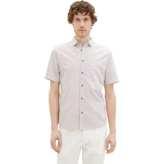 TOM TAILOR Herren 1036220 Hemd, 31793 - Off White Red Minimal Design, 3XL