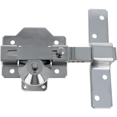Amig - Türriegel | Mit rundem 50-mm-Schließzylinder | Zusätzliche Sicherheit für Eingangs- oder Durchgangstüren | Inklusive 5 Schlüssel | Silberfarben | 153 x 88 mm