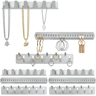 BELLE VOUS 9er Pack Schmuckaufbewahrung Wand aus Metall - Ohrringe Aufbewahrung Set mit 9 Selbstklebenden Haken & Stiften - Für Ketten, Ringe, Armbänder & Ohrringe Aufbewahrung