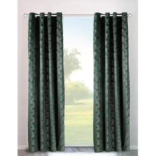 my home Vorhang »Velvet Foil« Ösen 2 Stk. tlg. Samt, grün