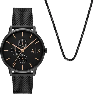 Armani Exchange Watch for Men, Automatic Movement and 46mm Case Size with Stainless Steel, Leather or Silicone Strap