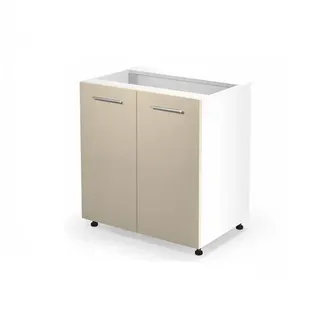 Halmar Niedriger Küchenschrank Vento D-80/82 - weiß / beige Hochglanz - Beige