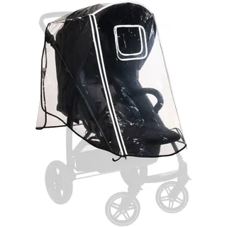 hauck Universal Kinderwagen Regenschutz 47 x 40 x 85 cm mit Reflektierender Umrandung, Kontakt & Belüftungs Fenster, Einfache Klettverschluss Befestigung am Kinderbuggy (Transparent)