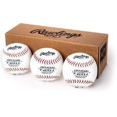 Rawlings T Balls Off Box mit 3 Tball-Basebällen, weiß, Official Size