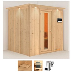 Bild von Sauna »Dima«, (Set), 3,6-kW-Bio-Plug & Play Ofen mit externer Steuerung beige