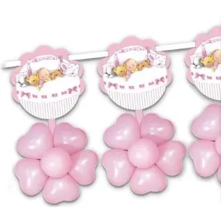 Baby Mädchen Ballondekoration 230cm, 1 Stk.