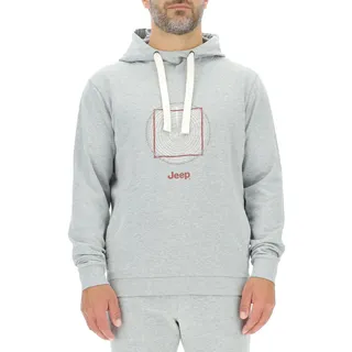 JEEP O102887-G347 J Herren Kapuzenpullover - Holzring Großer Aufdruck J23W Light Grey Melange XL