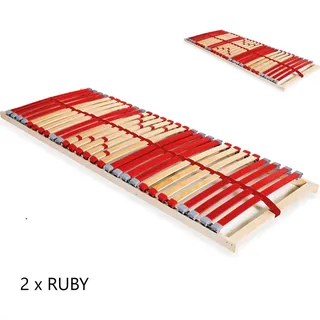 Coemo 2 Stk. Lattenrost RUBY NV 80×200 cm, 7-Zonen, 28 Leisten, Härtegrad verstellbar