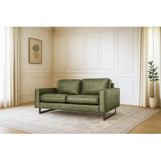 Home Affaire "Pinto, 166 cm, Cord, Chenille, Lederoptik", mit Keder, schwarze Metallfüße, Wellenunterfederung,