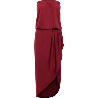 URBAN CLASSICS Ladies Viscose Bandeau Dress Kleid, - Dunkelrot - 38