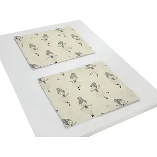 Platzset ADAM "Ballerina" Gr. 2, rosa, B:40cm L:50cm, Obermaterial: 100% Baumwolle, Platzsets, Platzset, GOTS organic,zertifiziert durch CERES 0242für Kinder