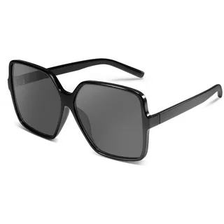 Dollger übergroße Quadratische Retro Sonnenbrille Damen Herren Große Mode Brille Schattierungen für Männer Frauen UV-Schutz,Schwarz