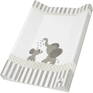 Rotho Babydesign Wickelauflage Keil (50 x 70 cm) - wickelauflage - wickeltischauflage - abwaschbar - wickelmatte - wasserdicht - Motiv Modern Elephant