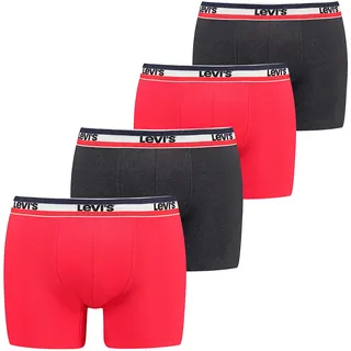Levi’s Boxerslips, atmungsaktive und Dehnbare Herrenunterwäsche aus Bio-Baumwolle mit elastischem Bund und doppelter Einlage, 4er-Pack