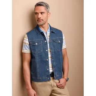 Jeansweste CLASSIC, Herren, Gr. 58, blau (blau, stone, washed), 99% Baumwolle, 1% Elasthan, unifarben, Westen Jeansweste