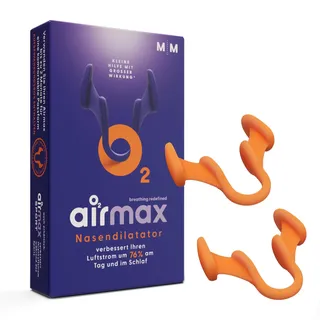 Air Max Nasenspreizer -76,1% mehr Luft - besser atmen, besser schlafen - Nasenöffner gegen Schnarchen | 2 Stück, Größe M | Packung für 4 Monate | Nasendilatator für freie Nasenatmung*