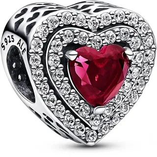 Pandora Funkelndes mehrstufiges Herz Rot 799218C02