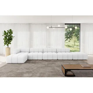 ALTDECOR Modulares Sofa Ecksofa in L-Form - Kerru-L3 - 475x190x70 cm Weiß universal, links/rechts Corner modular Sofa Eckcouch Couch Wohnlandschaft Cauchsofa Polstersofa - Weiß