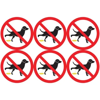 Ambiance Sticker Selbstklebendes Hinweisschild, Hundepipi, laminiert, laminiert, wasserfest und UV-beständig – Lassen Sie Hunde nicht urinieren, rund – 6 Aufkleber à 30 cm ⌀
