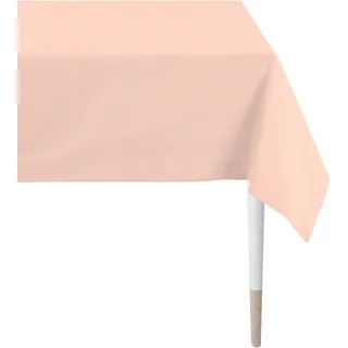 Tischdecke APELT "4362 Rips-Uni" Gr. 4, rot (apricot), Ø:170cm, Baumwolle, Polyester, Tischdecken, Tischdecke, Wasser- und Schmutzabweisend