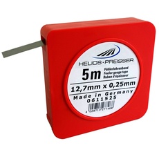 Helios Preisser Fühlerlehrenband, Einzelkassette (Kohlenstoffstahl, gehärtet, Breite 12,7 mm, Länge 5 m, Nennmaß 0,25 mm) 0611 525