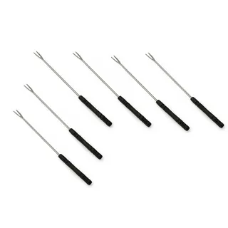 Swissmar F79202 Fleisch-Fondue Gabeln Set 6-teiliges, Edelstahl, Braun, 27cm, Hitzebeständiger Griff, Geschenkset