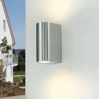 Außenlampe Wand IP44 GU10 Aluminium Modern Up Down Wandleuchte Außen Garten Haus