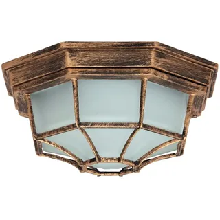 Rabalux 8376 Außendeckenleuchte Milano, E27, gold, 26x26cm - Weiß