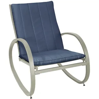 Svita EIBY DELUXE Schaukelstuhl Schaukelsessel Outdoor Armlehne Blau