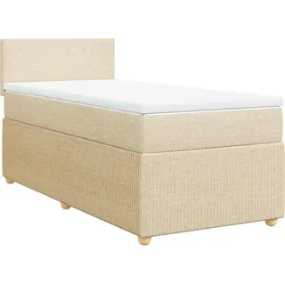 vidaXL Boxspringbett mit Matratze Creme 100x200 cm Stoff - Creme