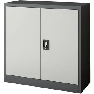 [en.casa] Molise Aktenschrank 90x90x40 Grau