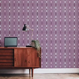 A.S. Création Retro Tapete 70er -Tapete Vintage Grafik Lila Creme Weiß - A.S. Création Vliestapete Retro Chic 395343-8,50m x 0,53m - Made in Germany