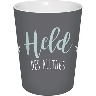 Infinite by GEDA Labels (INFKH) Porzellanbecher Held des Alltags Porzellanbecher V-Mug, Porzellan, Grau, cm, 8, 5 x 10 cm, 1 Einheiten