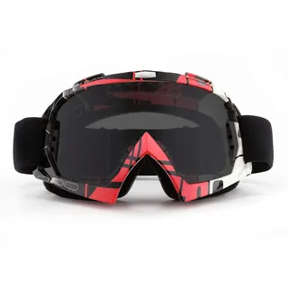 SPOSUNE Motorradbrille, ATV Dirt Bike Off Road Racing MX-Fahrbrille Anti-Scratch Staubdicht Biegbar UV400 Brille Gepolstert Weicher Dicker Schaumstoff, Verstellbarer Riemen Erwachsenen-Motocross