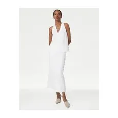 Womens Autograph Linen Blend Maxi A-Line Skirt - Soft White, Soft White - 20