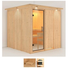 Bild Sauna »Romina«, (Set), ohne Ofen beige